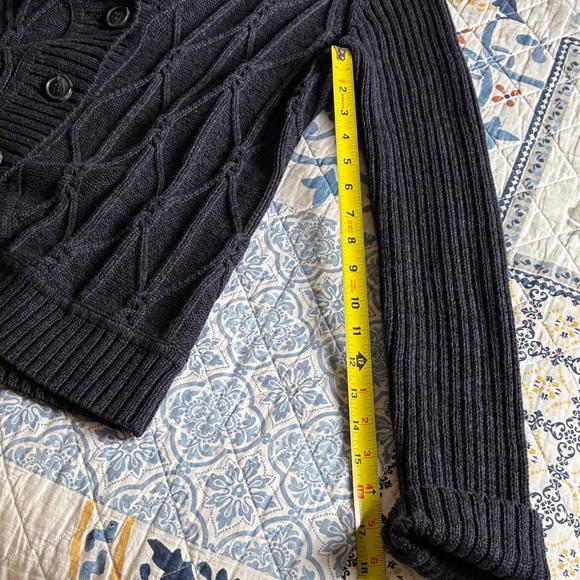 GH Bass Heritage Black Cable-Knit Shawl Collar Cardigan - Picture 12 of 16